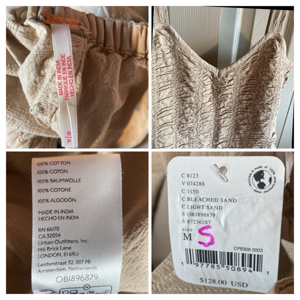 Free People NWT Forever Always 100% Cotton Wide Leg Jumpsuit small - Picture 12 of 15